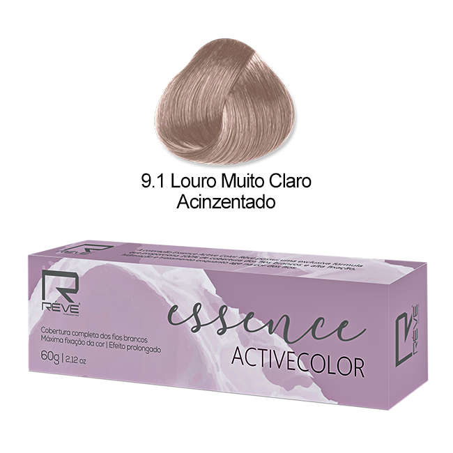 Essence ActiveColor 9.1 – Louro Muito Claro Acinzentado | 60g